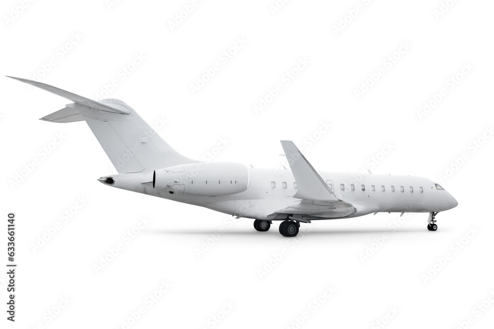 White modern private jet isolated White modern private jet isolated