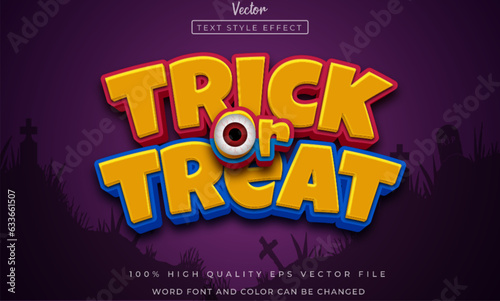 Trick or treat text editable style effect halloween banner event