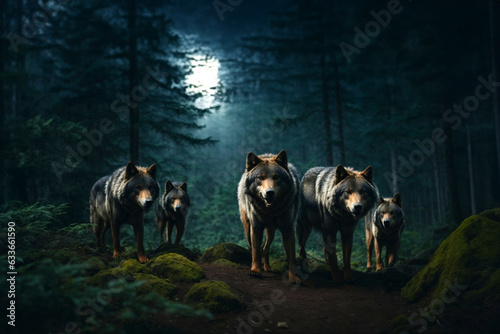 Moonlit Wolf Pack
