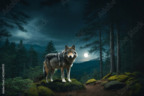 Silent Sentinel: Moonlit Wolf © Dima Shapovalov
