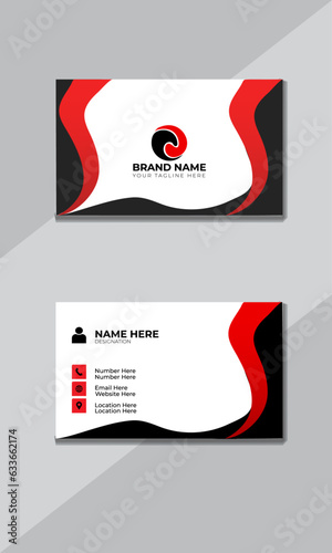 Red and Black color business card   design template.
Ready for print.