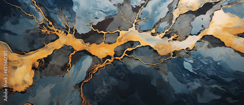 fondo abstracto en forma de ola en colores azul y marrón, ilustración de IA generativa