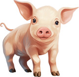 cartoon pig on white background
