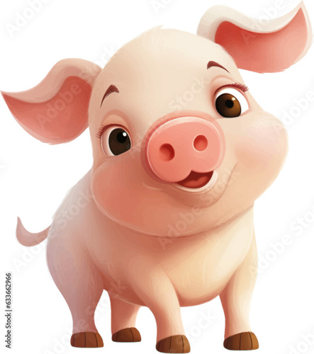 cartoon pig on white background