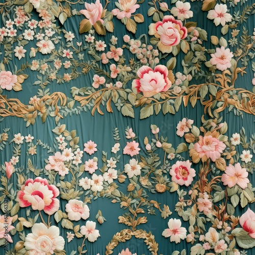 Seamless Pattern Floral field watercolor 