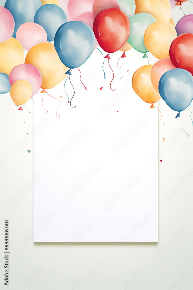 Birthday greeting card, invitation banner happy birthday. genetated ai