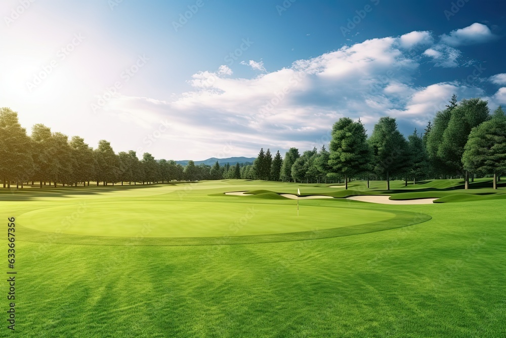 Green Grass and Woods on a Golf Field
Generative AI, Green Grass and Woods on a Golf Field
Generative AI,