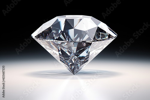  Shiny Diamond on Black BackgroundGenerative AI,