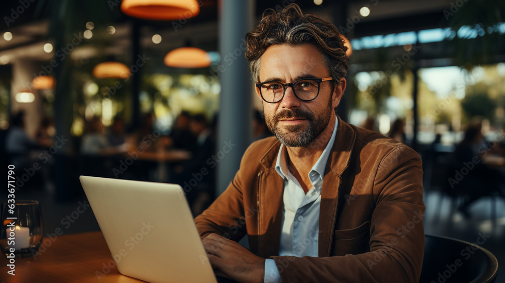 Portrait of a businessman in cozy office. Generative Ai Portrait of a businessman in cozy office. Generative Ai