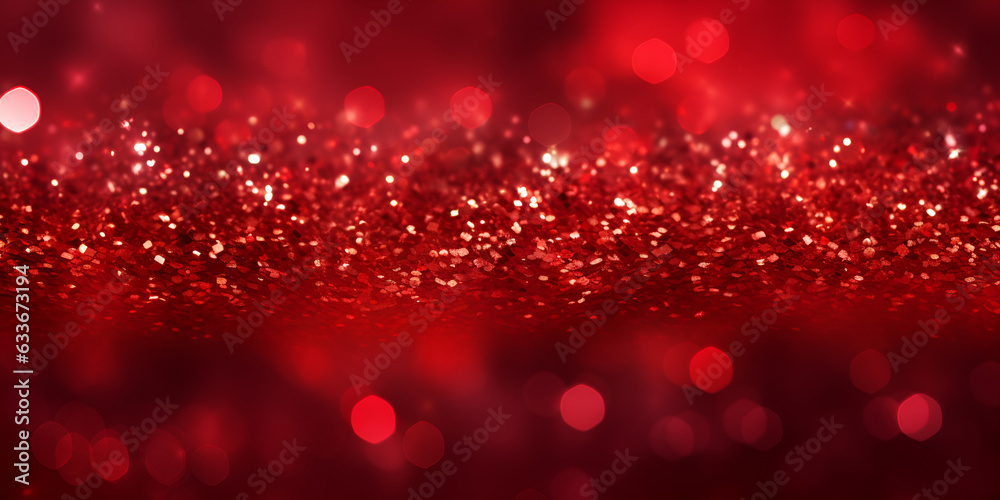 Vibrant Red Bokeh Lights with Defocus Effect Abstract Sparkling Bokeh in Red Hues
Radiant Glittering Red Blur Background generative ai
