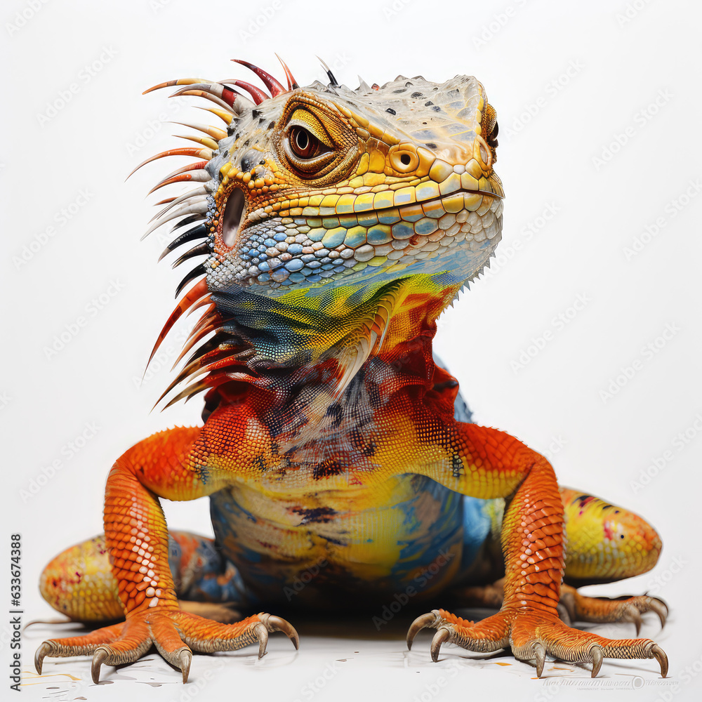 Obraz premium iguana on white background