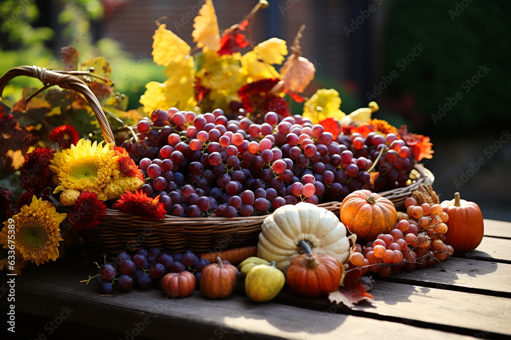 The beautiful and autumnal cornucopia. AI generativ. The beautiful and autumnal cornucopia. AI generativ.