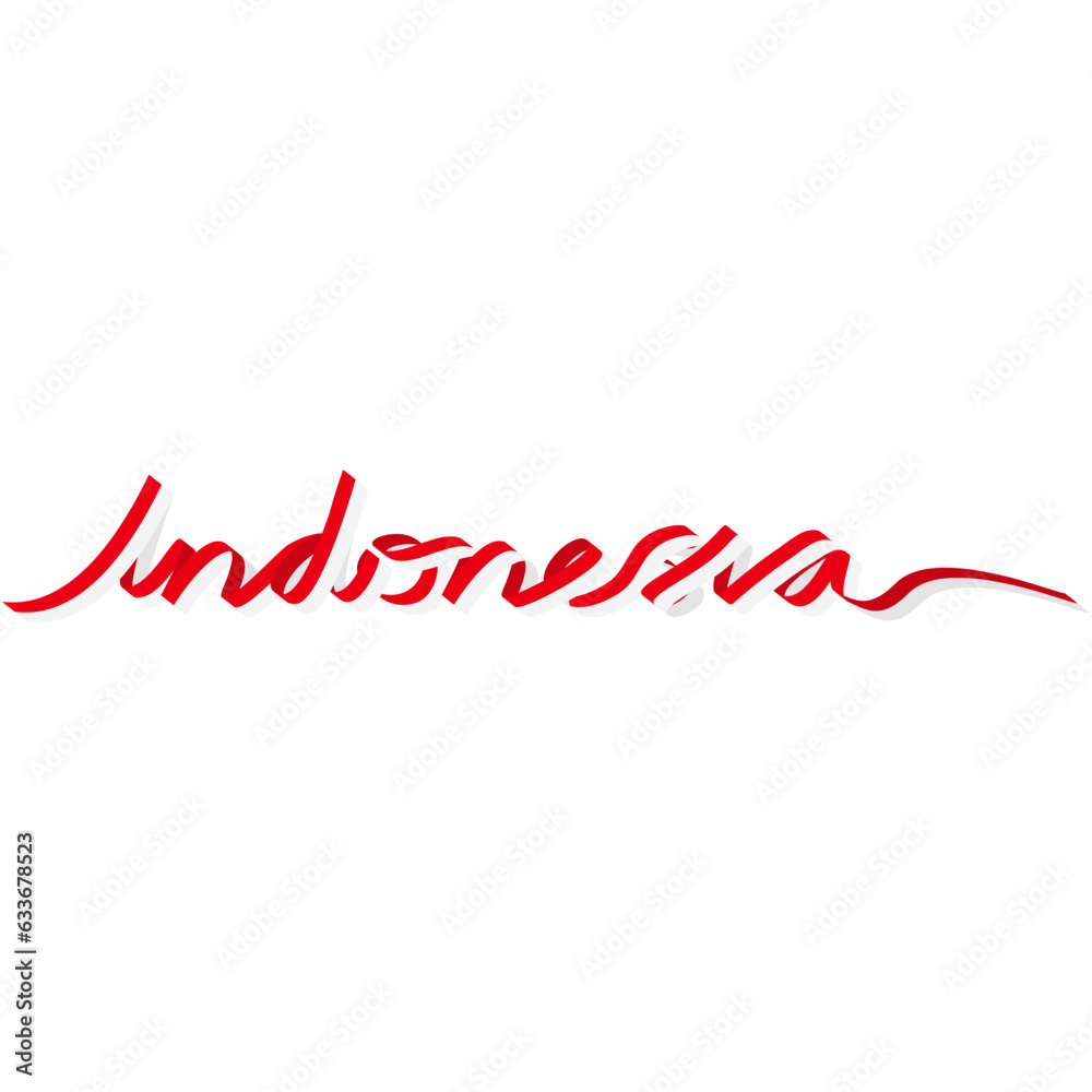 The red and white ribbon forms the Indonesian word The red and white ribbon forms the Indonesian word