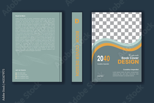 Free vector corporate book cover or brochure template and abstract annual report book cover design 