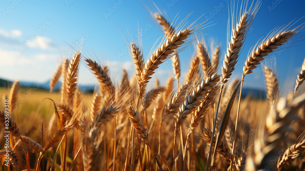 Fototapeta premium Wheat field. generative Ai