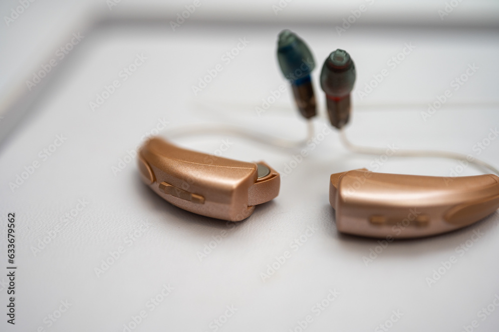 hearing aid isolated on white background. Close-up view, hearing aids for the deaf hearing aid isolated on white background. Close-up view, hearing aids for the deaf