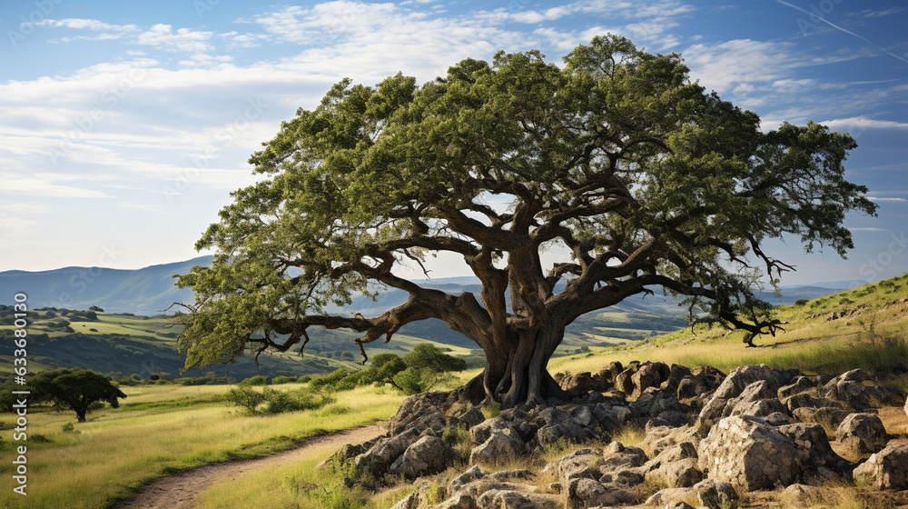 Timeless Wisdom: An ancient walnut tree with gnarled bark, standing as a testament to the enduring presence of nature Timeless Wisdom: An ancient walnut tree with gnarled bark, standing as a testament to the enduring presence of nature