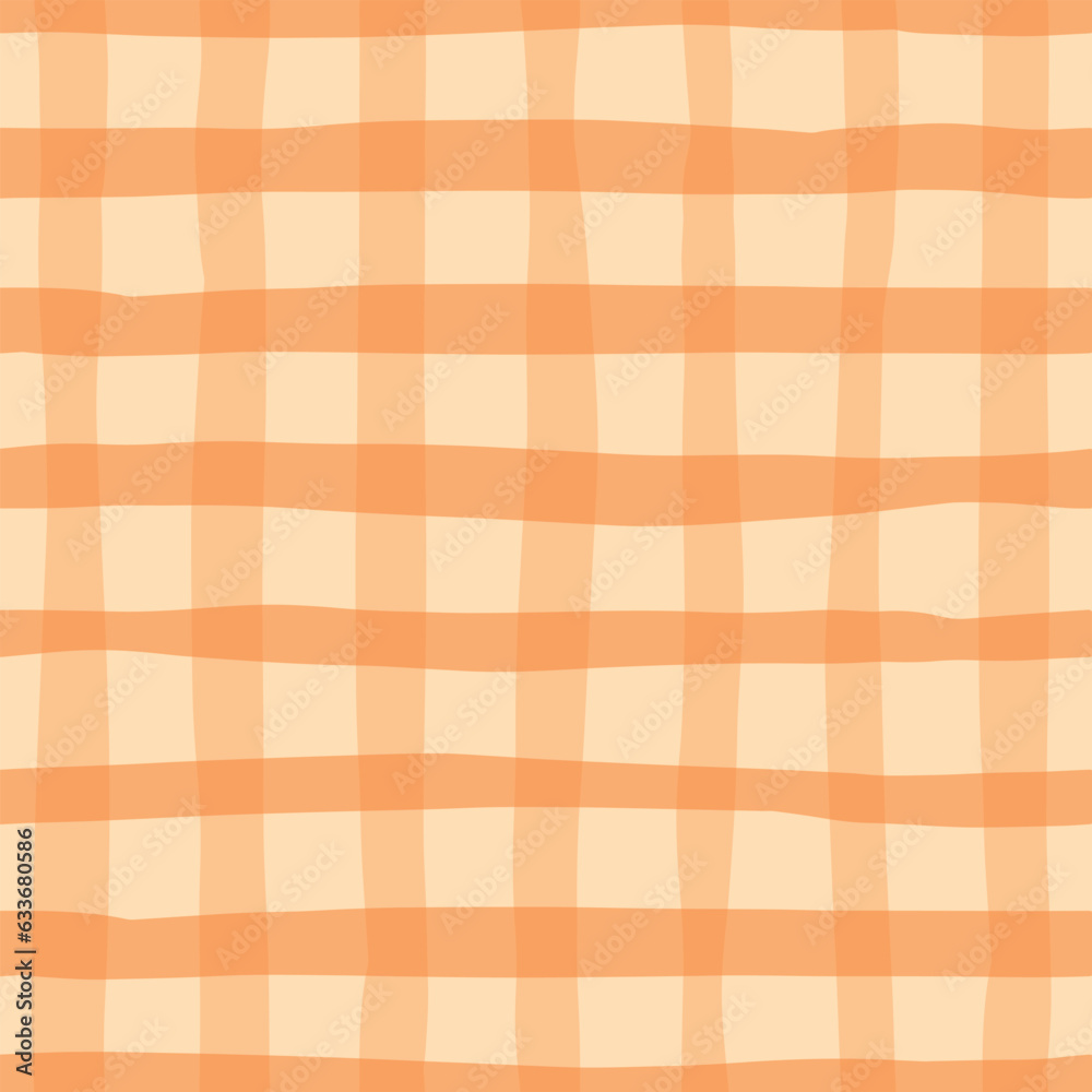 abstract checkered seamless pattern with orange brush strokes, stripes on yellow background for autumn, halloween prints, wrapping paper, scrapbooking, wallpaper, backgrounds, etc. EPS 10