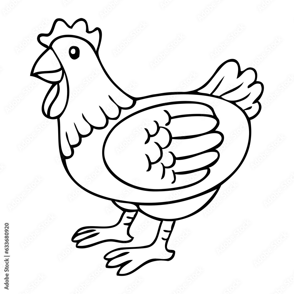 chicken outline vector illustration chicken outline vector illustration