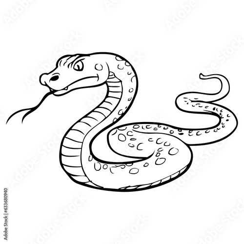 viper snake sketch vector illustration