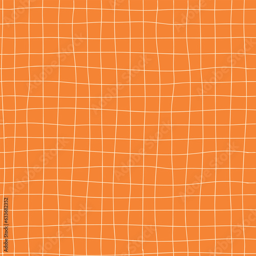 abstract checkered seamless pattern with hand drawn lines, stripes on orange background for autumn, halloween prints, wrapping paper, scrapbooking, wallpaper, backgrounds, etc. EPS 10