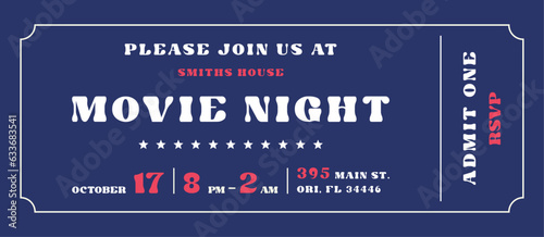 Isolated movie night ticket