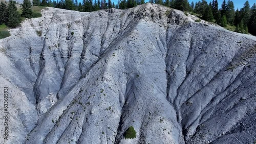 Top view of a geological phenomenon in the Mercantour mountains