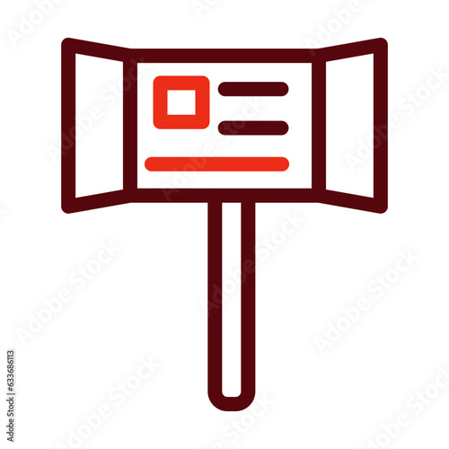 Voting Booth Thick Line Two Colors Icon Design