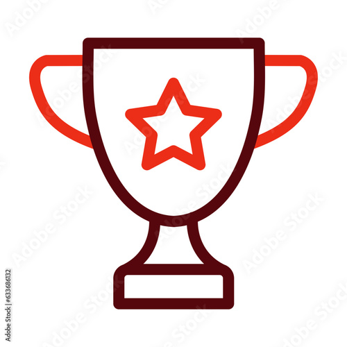Winning Thick Line Two Colors Icon Design