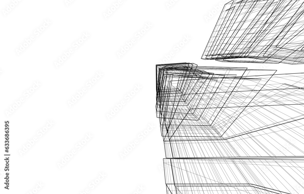 Abstract architecture vector 3d illustration Abstract architecture vector 3d illustration