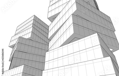 sketch of modern building