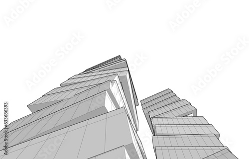 Abstract architecture vector 3d illustration