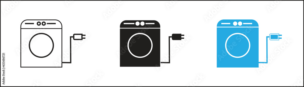 wash machine  icon set