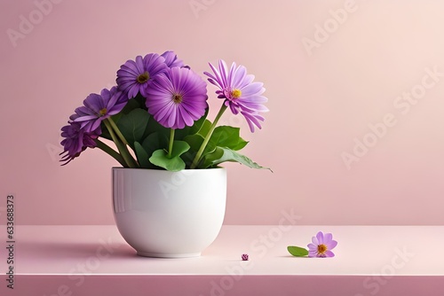 Wallpaper Mural beautiful potted violet  flowers in a vase generated by AI tool                               
 Torontodigital.ca