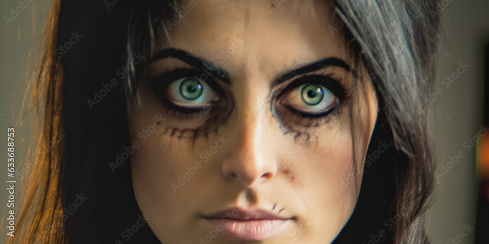 Fototapeta premium Woman face expression - Generative AI