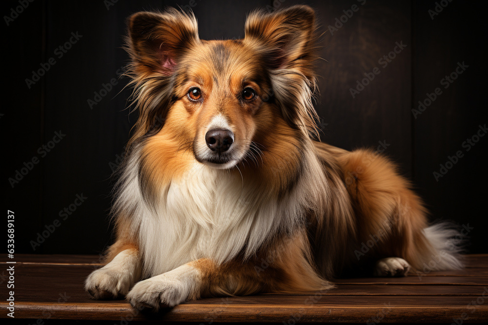 Capture the captivating essence of a dog beauty through a stunning portrait illuminated by soft, natural light. Ai generated