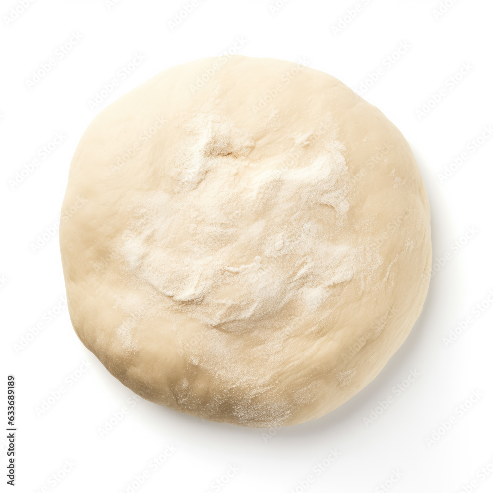 Dough top view isolated on white background 