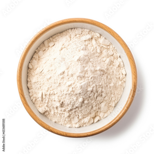 Oat Flour top view isolated on white background 