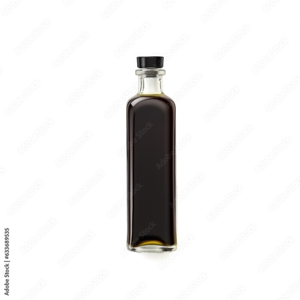 Vanilla extract top view isolated on white background 