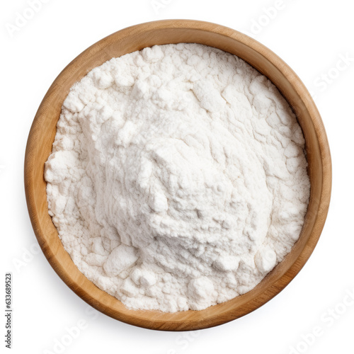 Tapioca Flour top view isolated on white background  photo