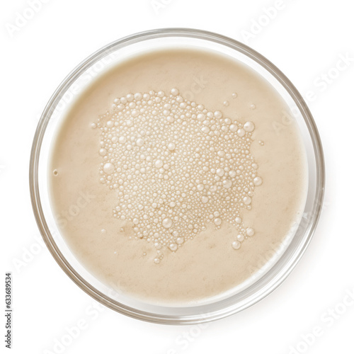 Yeast top view isolated on white background 