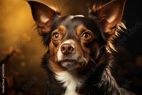 Capture the captivating essence of a dog beauty through a stunning portrait illuminated by soft, natural light. Ai generated