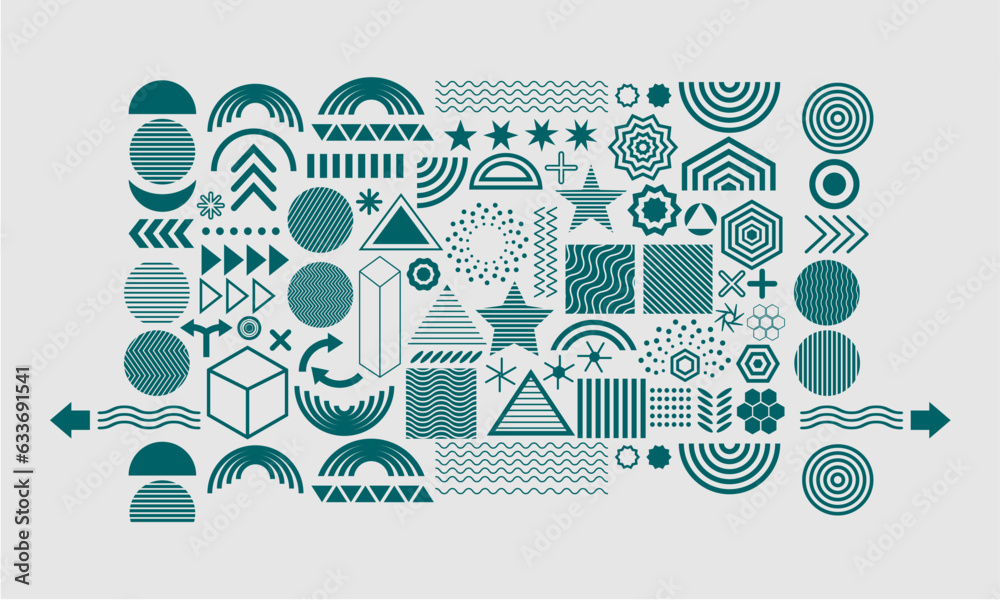 Obraz premium set of geometric vector icon