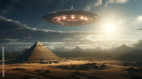 ufo hovering over the pyramids of giza