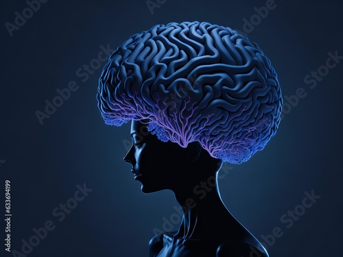 human brain anatomy, 3 d illustration