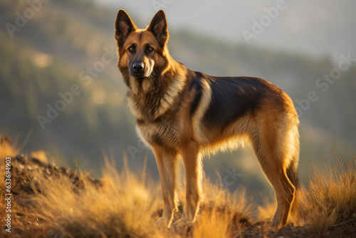 Captivating Full-Length Sable German Shepherd © AIproduction