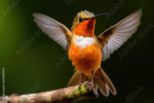 Graceful Rufous Hummingbird in Full View