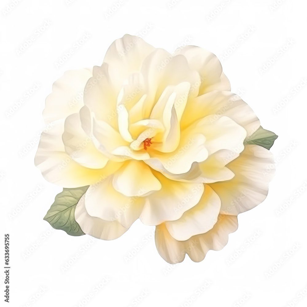Single Painted Flowers on White Background