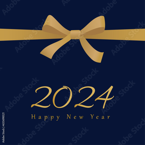 Happy new year 2024, elegant gold