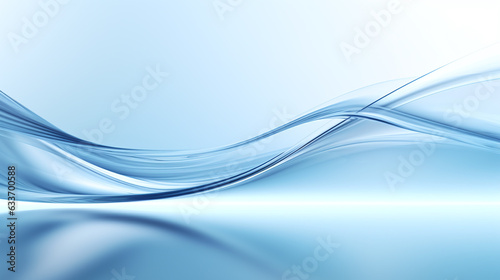 Beautiful blue abstract background, clean wavy water surface with light, web design. Generative ai